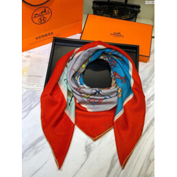 Replica Hermes Red Buckle Print 90cm Silk Scarf