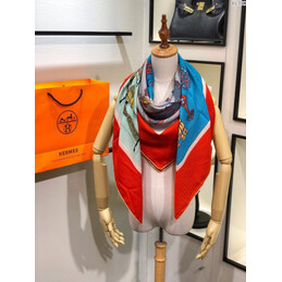 Replica Hermes Red Buckle Print 90cm Silk Scarf