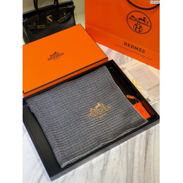 Replica Hermes Gray Logo Shawl Scarf