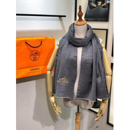 Replica Hermes Gray Logo Shawl Scarf