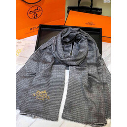 Replica Hermes Gray Logo Shawl Scarf