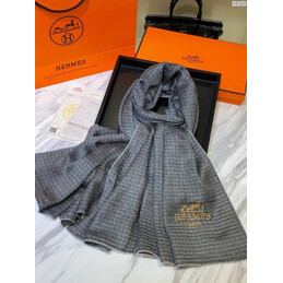 Replica Hermes Gray Logo Shawl Scarf