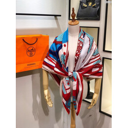 Replica Hermes Red Turquoise Graphic 90cm Silk Scarf