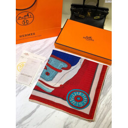 Replica Hermes Red Turquoise Graphic 90cm Silk Scarf