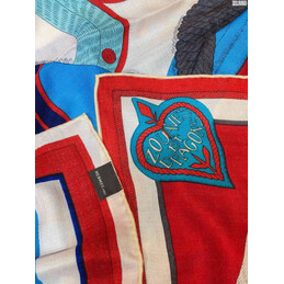 Replica Hermes Red Turquoise Graphic 90cm Silk Scarf