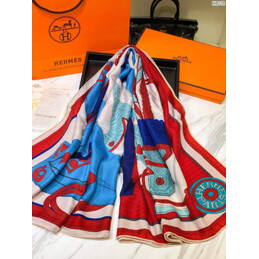 Replica Hermes Red Turquoise Graphic 90cm Silk Scarf