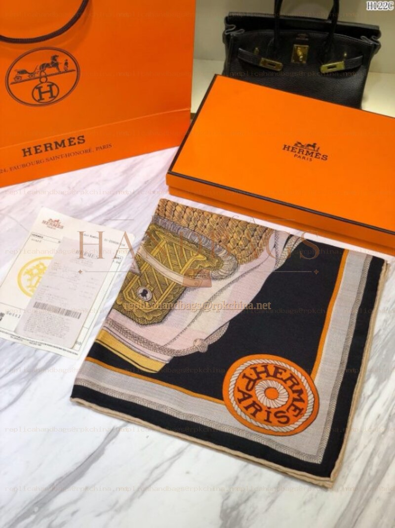 Replica Hermes Gold Graphic 90cm Silk Scarf