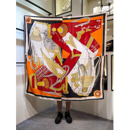 Replica Hermes Gold Graphic 90cm Silk Scarf