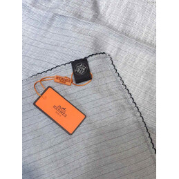 Replica Hermes Light Gray Logo Shawl Scarf