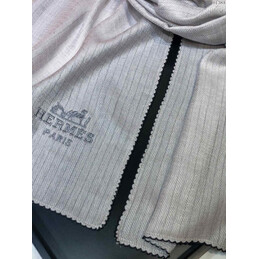 Replica Hermes Light Gray Logo Shawl Scarf