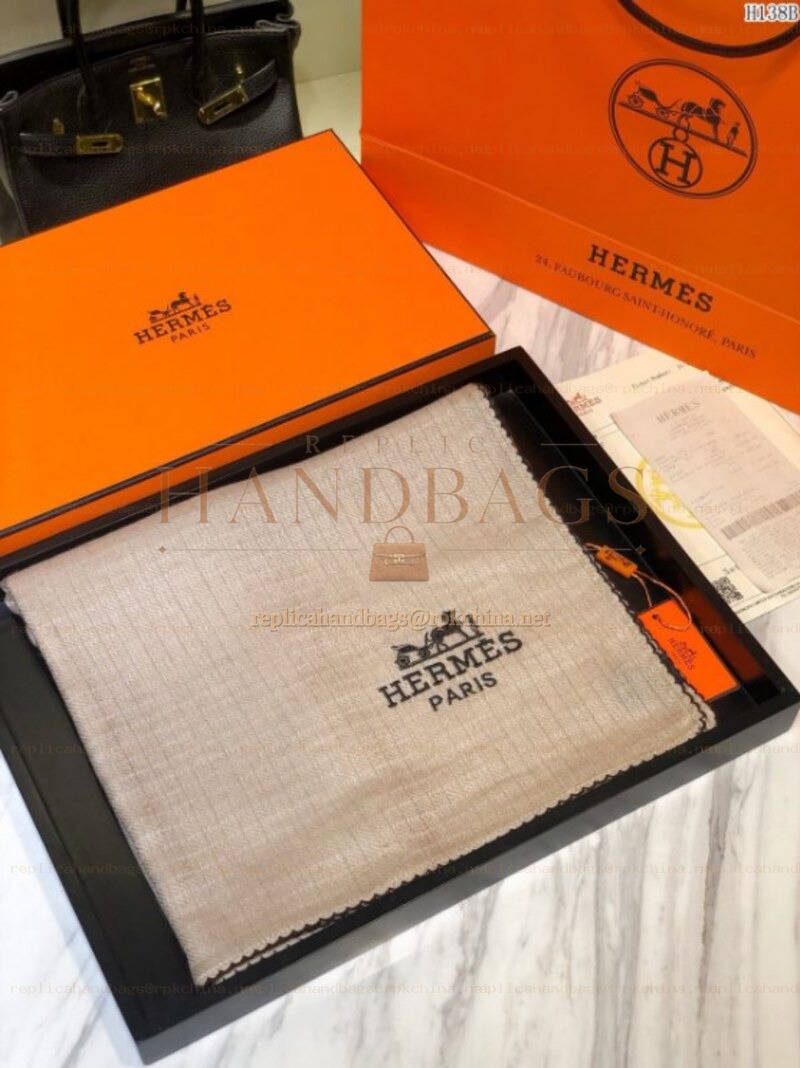 Replica Hermes Beige Logo Shawl Scarf