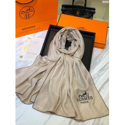 Replica Hermes Beige Logo Shawl Scarf