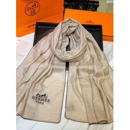 Replica Hermes Beige Logo Shawl Scarf