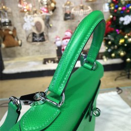 Replica Hermes Emerald Green Kelly 28 Palladium Hardware Bag