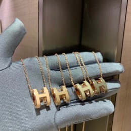 Replica Hermes gold H pendant necklace with numbered pendant options