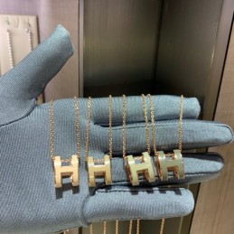 Replica Hermes gold H pendant necklace with numbered pendant options