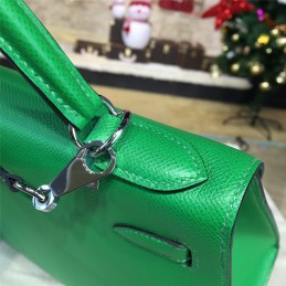 Replica Hermes Emerald Green Kelly 28 Palladium Hardware Bag
