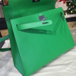 Replica Hermes Emerald Green Kelly 28 Palladium Hardware Bag