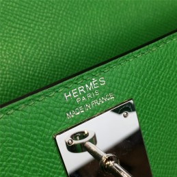 Replica Hermes Emerald Green Kelly 28 Palladium Hardware Bag