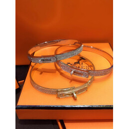 Replica Hermes diamond hinged bangle bracelet with plated hardware options