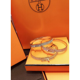 Replica Hermes diamond hinged bangle bracelet with plated hardware options