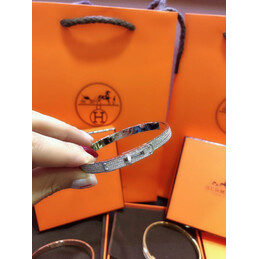 Replica Hermes diamond hinged bangle bracelet with plated hardware options