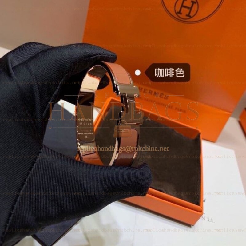 Replica Hermes enamel H bracelet with wide and thin size options