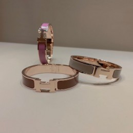 Replica Hermes enamel H bracelet with wide and thin size options