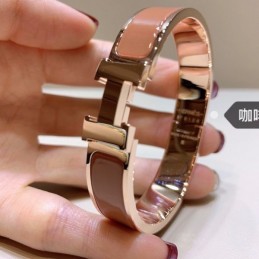 Replica Hermes enamel H bracelet with wide and thin size options