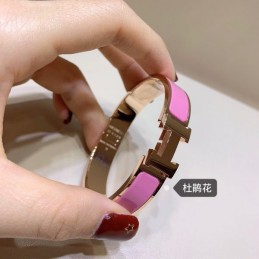 Replica Hermes enamel H bracelet with wide and thin size options