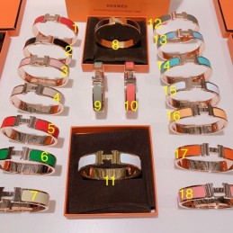 Replica Hermes enamel H bracelet with wide and thin size options