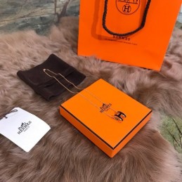Replica Hermes black enamel H pendant necklace with polished chain