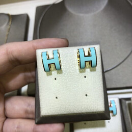 Replica Hermes turquoise H necklace and earrings set with optional earrings