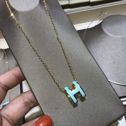 Replica Hermes turquoise H necklace and earrings set with optional earrings