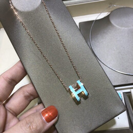 Replica Hermes turquoise H necklace and earrings set with optional earrings