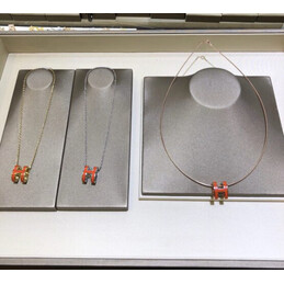 Replica Hermes orange H necklace and earrings set with optional earrings