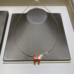 Replica Hermes orange H necklace and earrings set with optional earrings