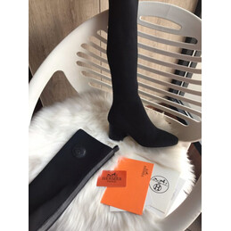 Replica Hermes Black Knee High Sock Boot