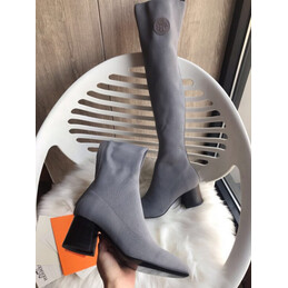 Replica Hermes Gray Knee High Sock Boot