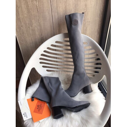 Replica Hermes Gray Knee High Sock Boot