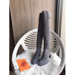 Replica Hermes Gray Knee High Sock Boot