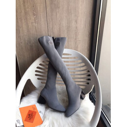 Replica Hermes Gray Knee High Sock Boot