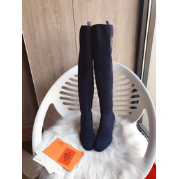 Replica Hermes Navy Knee High Sock Boot