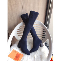 Replica Hermes Navy Knee High Sock Boot