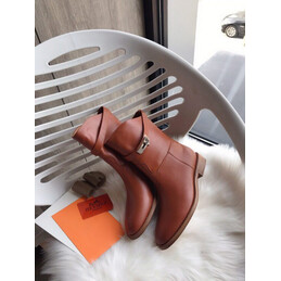 Replica Hermes Brown Buckle Ankle Boot