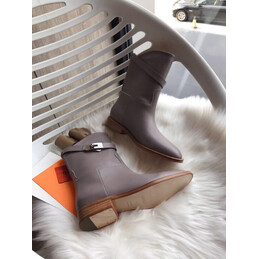Replica Hermes Gray Buckle Ankle Boot