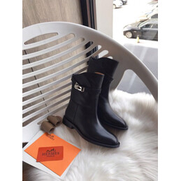 Replica Hermes Black Buckle Ankle Boot