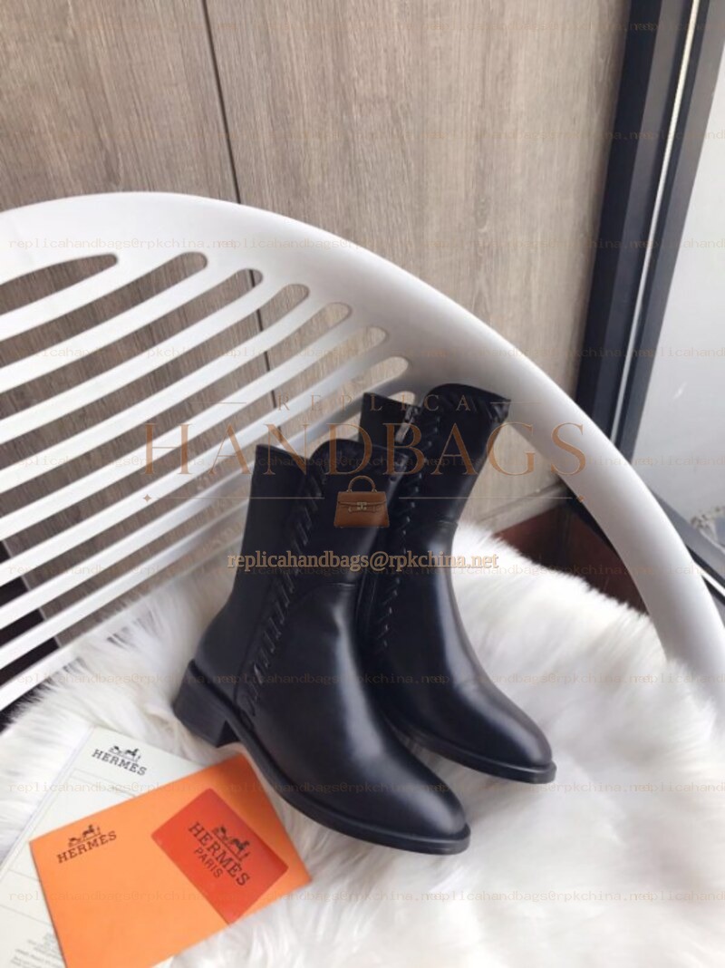 Replica Hermes Black Classic Ankle Boot