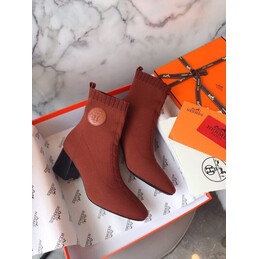 Replica Hermes Rust Button Ankle Boot