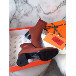 Replica Hermes Rust Button Ankle Boot